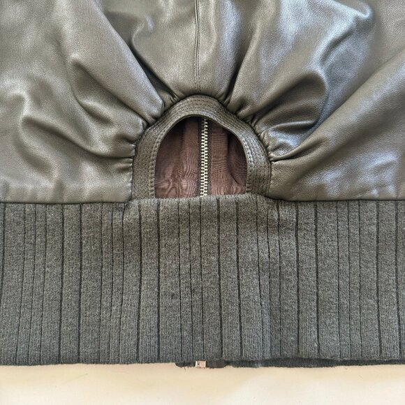 FREE SHIPPING! 3.1 PHILLIP LIM - Green Knit-Trimmed Vegan Leather Halter Top - Picture 9 of 10